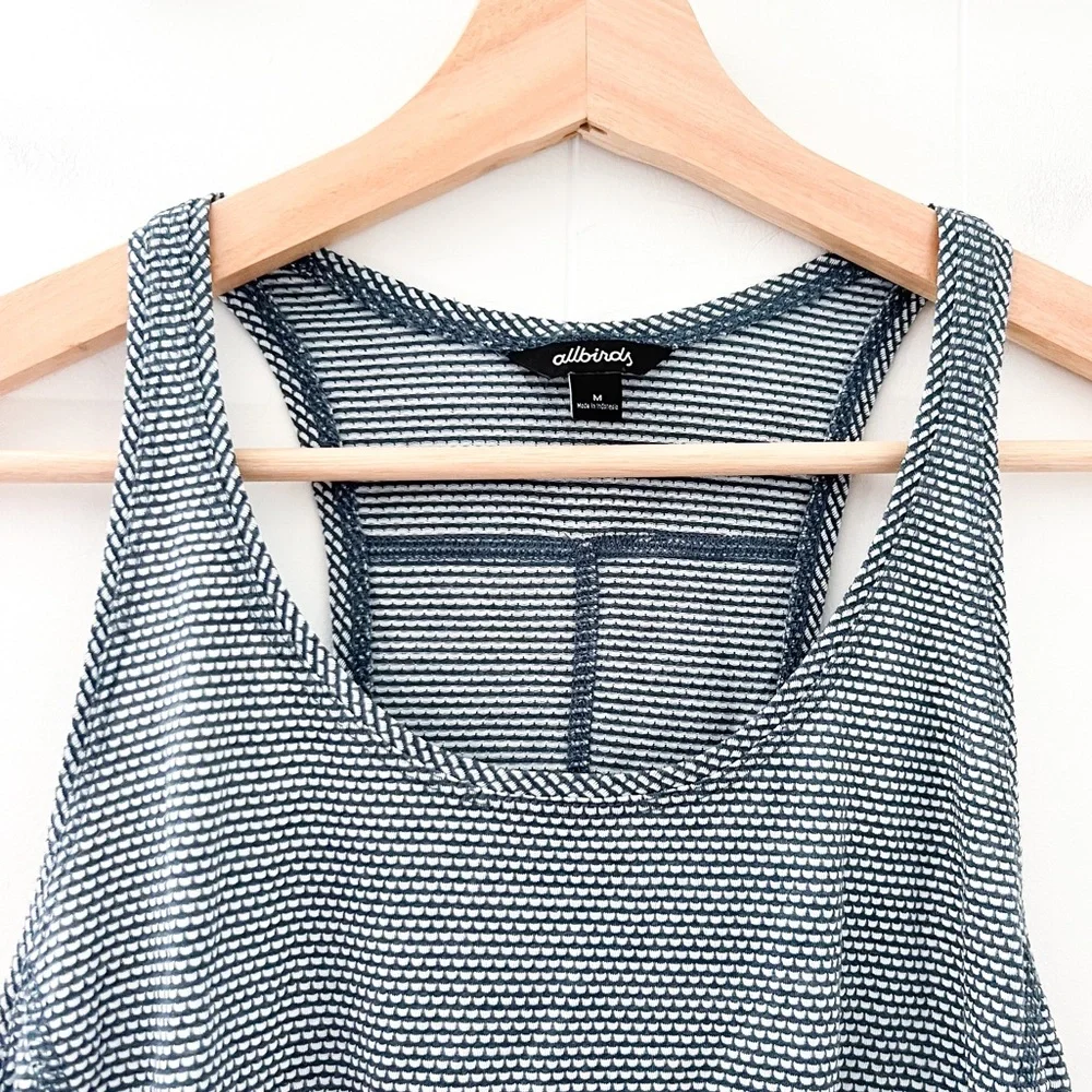 Allbirds women's natural run tank racerback blue white - Picture 3 of 7